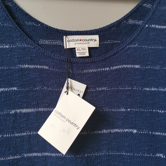 Cotton Country by Parkhurst Eden Cotton Knit Sleeveless Striped Dress - Picture 5 of 8